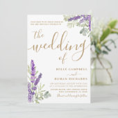 Invitation Boho Eucalyputus moderne et Mariage de lavande (Debout devant)