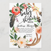 Boho fait varier le pas de l'invitation de baby