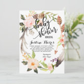 Invitation Boho fait varier le pas de l'invitation de baby (Debout devant)