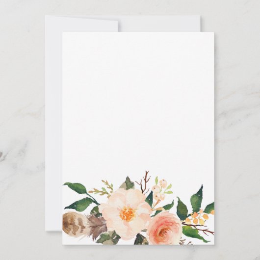 Invitation Boho fait varier le pas de l'invitation de baby (Dos)