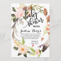 Boho fait varier le pas de l'invitation de baby