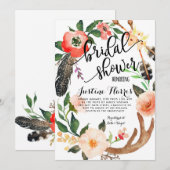 Invitation Boho fait varier le pas de l'invitation de Fête de (Devant / Derrière)