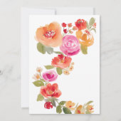 Invitation Boho Fall aquarelle florale QR douche nuptiale (Dos)