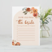 Invitation Boho Fall Citrouille Quel âge avait la mariée Jeu (Debout devant)