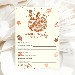 Invitation Boho Fall Citrouilles Woues Pour Baby shower Game 
