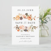 Invitation Boho Fall Enregistrer la date, Photo Enregistrer l (Debout devant)