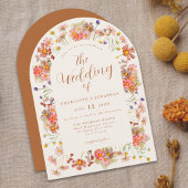 Invitation Boho Fall Fleur sauvage Arch Burnt Orange Mariage