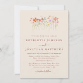 Invitation Boho Fall Fleur sauvage Beige Terracotta Mariage (Devant)