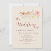 Invitation Boho Fall Fleur sauvage Beige Terracotta QR Code (Devant)