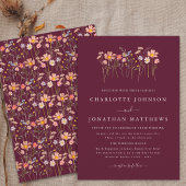 Invitation Boho Fall Fleur sauvage Bourgogne & Terracotta Mar