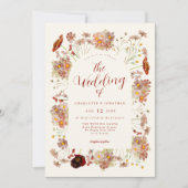 Invitation Boho Fall Fleur sauvage Burnt Orange Mariage (Devant)
