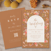 Invitation Boho Fall Fleur sauvage Burnt Orange Mariage