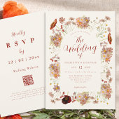 Invitation Boho Fall Fleur sauvage Burnt Orange Mariage