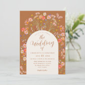 Invitation Boho Fall Fleur sauvage Floral Butal Mariage (Debout devant)