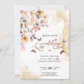 Invitation Boho Fall Fleur sauvage papillons Mariage (Devant)