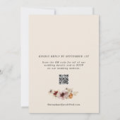 Invitation Boho Fall Fleur sauvage QR Code RSVP Mariage (Dos)