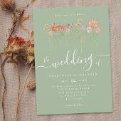 Invitation Boho Fall Fleur sauvage Sage Green