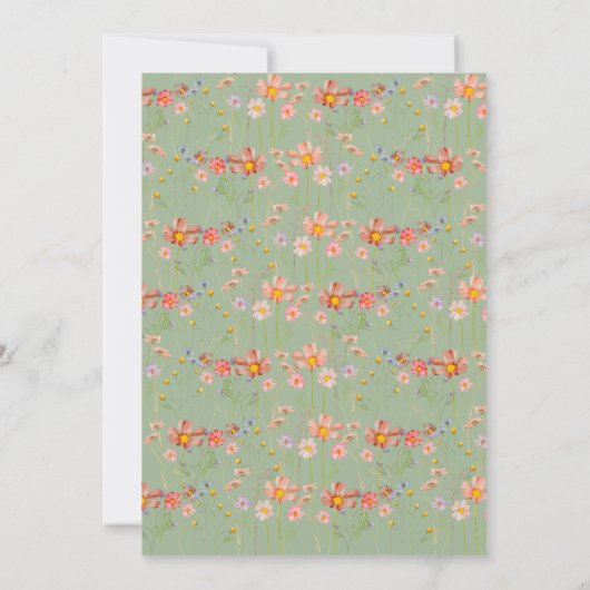 Invitation Boho Fall Fleur sauvage Sage Green Mariage (Dos)