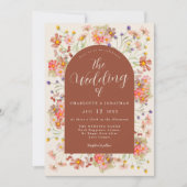 Invitation Boho Fall Fleur sauvage Terracotta Mariage (Devant)