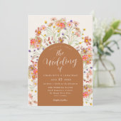 Invitation Boho Fall Fleur sauvage Terracotta Mariage (Debout devant)