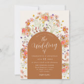 Invitation Boho Fall Fleur sauvage Terracotta Mariage (Devant)