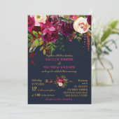 Invitation Boho Fall Floral Arrow Bouquet Mariage (Debout devant)