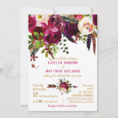 Invitation Boho Fall Floral Arrow Bouquet Mariage (Devant)