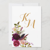 Invitation Boho Fall Floral Arrow Bouquet Mariage (Dos)