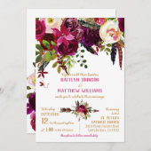 Invitation Boho Fall Floral Arrow Bouquet Mariage (Devant / Derrière)