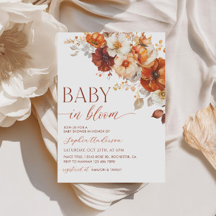 Invitation Boho Fall Floral Baby in Bloom Baby shower