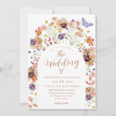 Invitation Boho Fall Floral Butterfly Mariage (Devant)