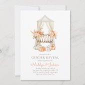 Invitation Boho Fall Floral Citrouille Genre Revela (Devant)