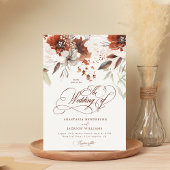 Invitation Boho Fall Floral Élégant Script Le Mariage De