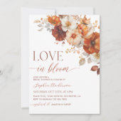 Invitation Boho Fall Floral Love In Bloom Fête des mariées (Devant)