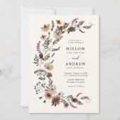 Invitation Boho Fall Floral Mariage (Devant)
