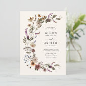 Invitation Boho Fall Floral Mariage (Debout devant)