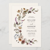Invitation Boho Fall Floral Mariage (Devant / Derrière)