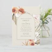 Invitation Boho Fall Floral Mariage numérique (Debout devant)