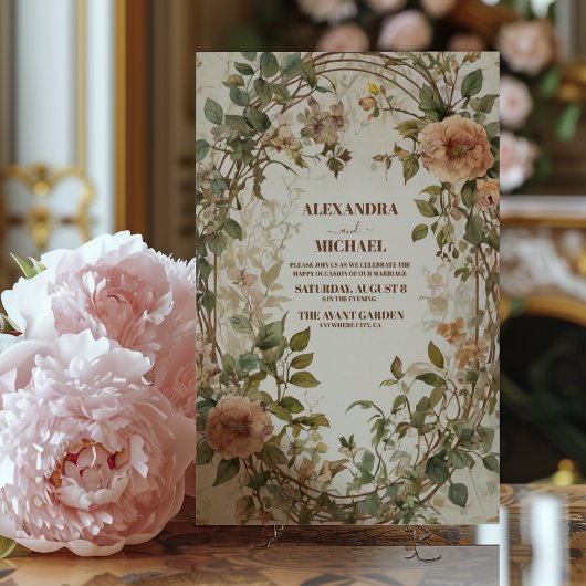 Invitation Boho Fall Floral Photo Mariage