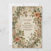 Invitation Boho Fall Floral Photo Mariage (Devant)