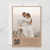 Invitation Boho Fall Floral QR Code Photo Automne Mariage (Dos)