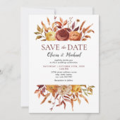 Invitation Boho Fall Floral Rustic Flowers Mariage (Devant)