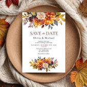 Invitation Boho Fall Floral Rustic Flowers Mariage