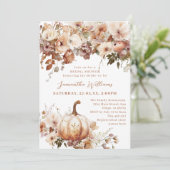 Invitation Boho Fall Floral Rustic Photo Fête des mariées (Debout devant)