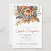 Invitation Boho Fall Florals Terracotta Bohemian Mariage (Devant)