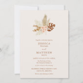 Invitation Boho Fall Flowers Rustique Mariage extérieur (Devant)