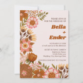 Invitation Boho Fall Flowers Terracotta Mariage (Devant)