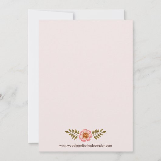 Invitation Boho Fall Flowers Terracotta Mariage (Dos)