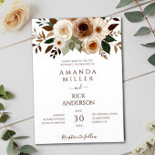 Invitation Boho Fall Flowers Terrain Terracotta Rust Mariage