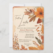 Invitation Boho Fall In Love Automne Orange Fête des mariées (Devant)